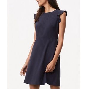 NWT Loft Pinstripe Flutter Dress